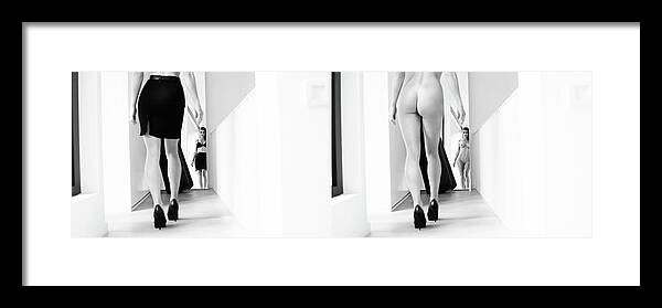 Fine Art Nude Framed Print featuring the photograph Mirror , Mirror ... by Bart Peeters