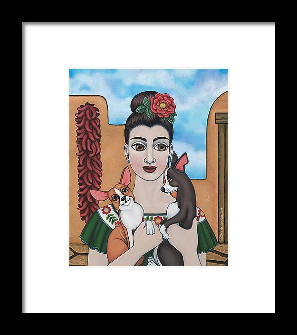 Chihuahua Framed Print featuring the painting Mis Carinos by Victoria De Almeida