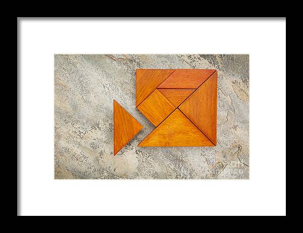 Chinese Framed Print featuring the photograph Misfit Concept With Tangram by Marek Uliasz