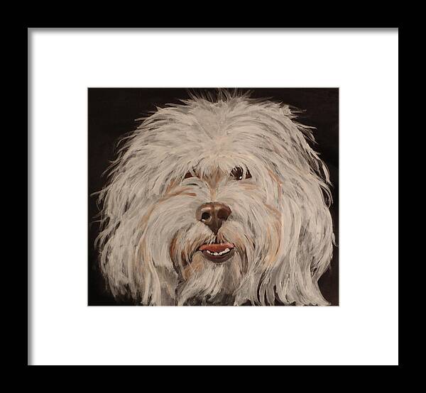 Lhasa Apso Portrait Framed Print featuring the painting Misltetoe 2 by Carol Russell