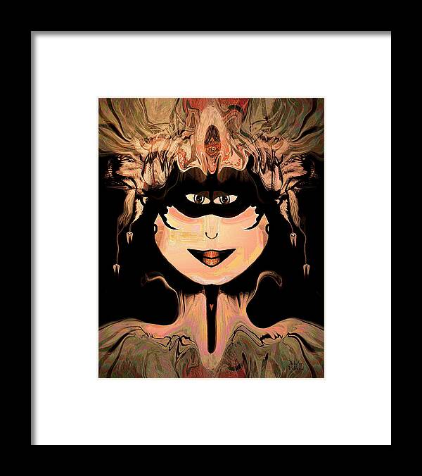 Face Framed Print featuring the mixed media Miss Bug by Natalie Holland