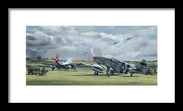 Aviation Art Framed Print featuring the painting Mission from Debden by Wade Meyers