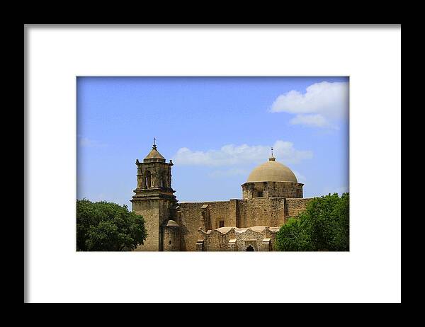 Mission San Jose' Framed Print featuring the photograph Mission San Jose' - Church II by Beth Vincent