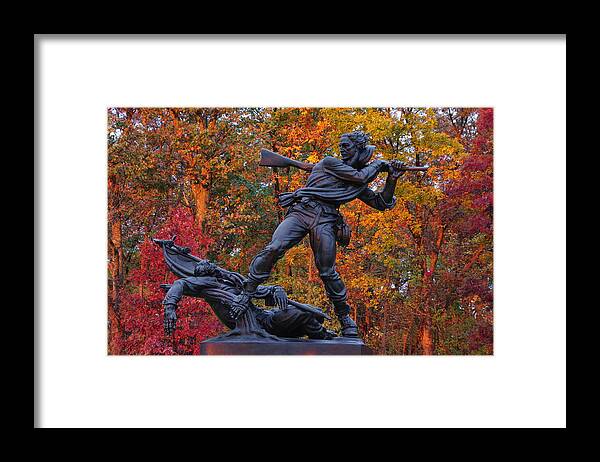 Civil War Framed Print featuring the photograph Mississippi at Gettysburg - The Rage of Battle No. 1 by Michael Mazaika