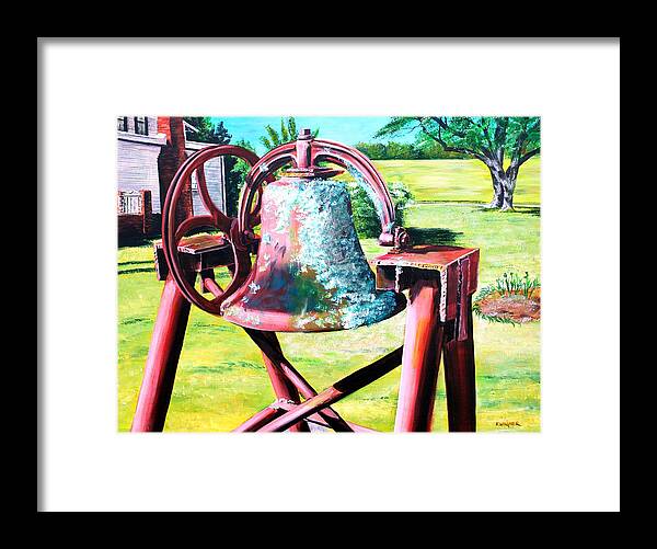 Bell Framed Print featuring the painting Mississippi Plantation Bell by Karl Wagner