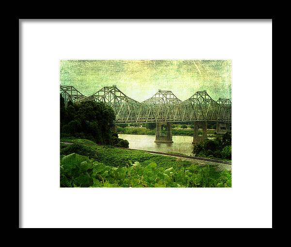 Natchez Trace Framed Print featuring the photograph Mississippi River Bridge by Terry Eve Tanner