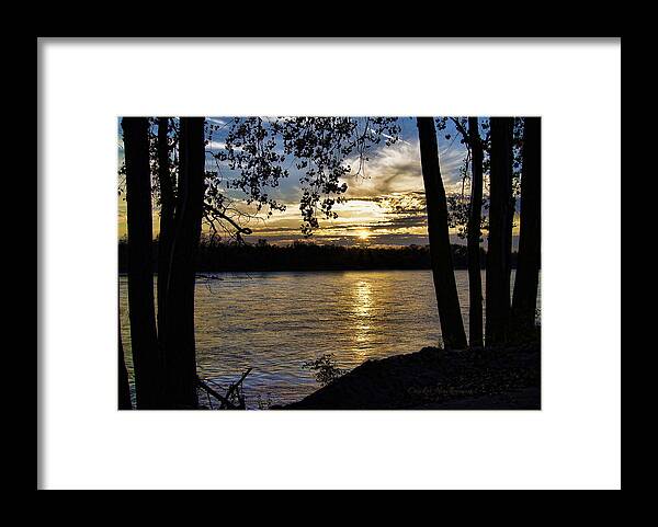 River Framed Print featuring the photograph Missouri River Sunset by Cricket Hackmann