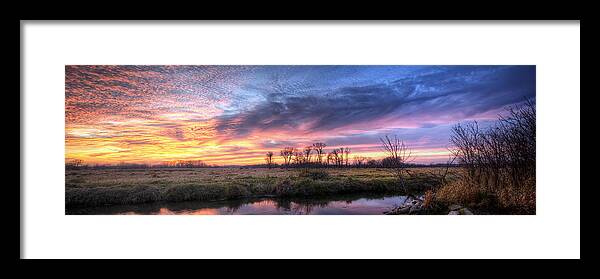 Sunset Framed Print featuring the photograph Mitchell Park Sunset Panorama by Scott Norris