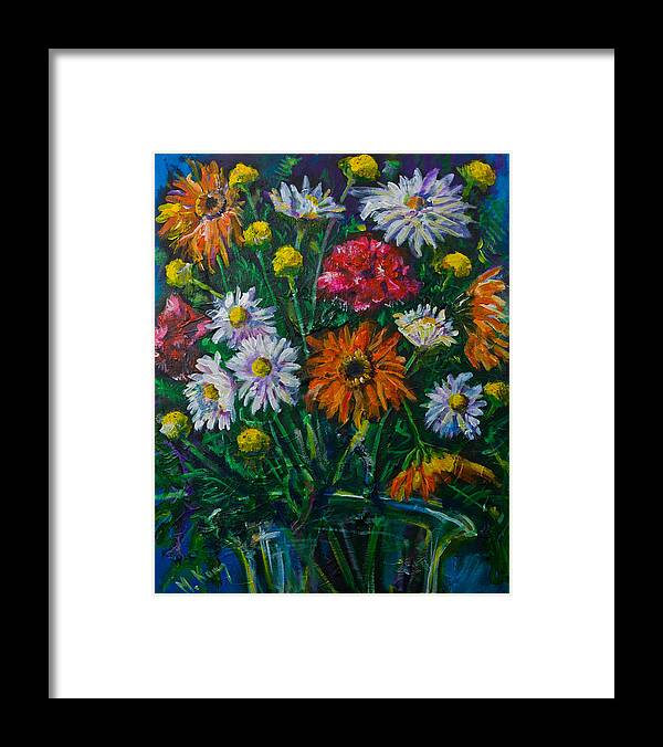 Flowers Framed Print featuring the painting Mixed Flowers by Maxim Komissarchik