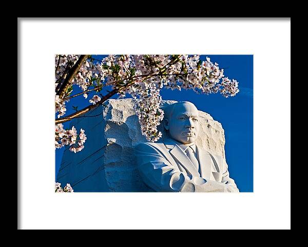 Spring Framed Print featuring the photograph MLK Memorial framed by cherry blossoms by Bill Jonscher
