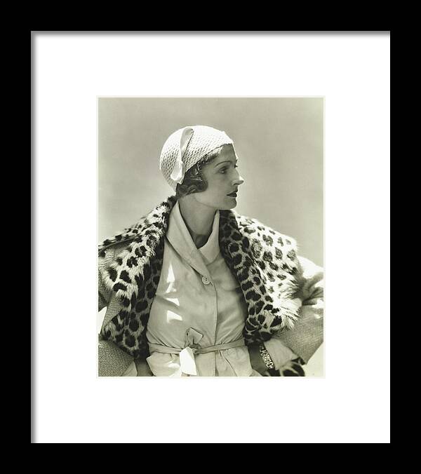 Fashion Framed Print featuring the photograph Mme E D Exner In A Marie-christine Cap by George Hoyningen-Huene