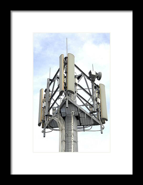 Mobile Phone Mast Framed Print featuring the photograph Mobile Phone Antennas by Public Health England/science Photo Library