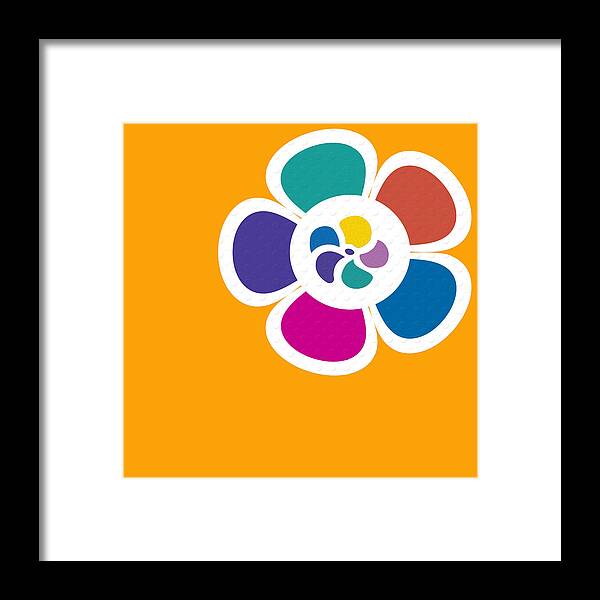 Digital Illustration Framed Print featuring the digital art Mod Flower No.3 by Bonnie Bruno