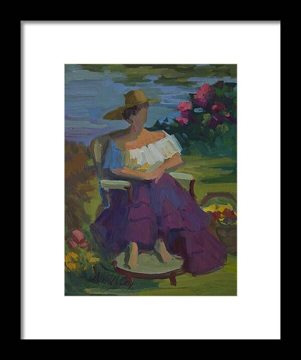 Model Framed Print featuring the painting Model at Martha Lake by Diane McClary