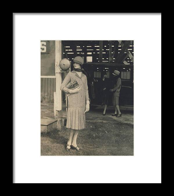 Accessories Framed Print featuring the photograph Model Wearing A Two-piece Tweed Dress by Edward Steichen