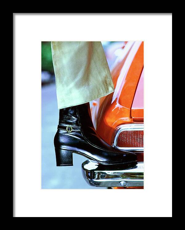 Accessories Framed Print featuring the photograph Model Wearing Givenchy Boots by Bob Stone