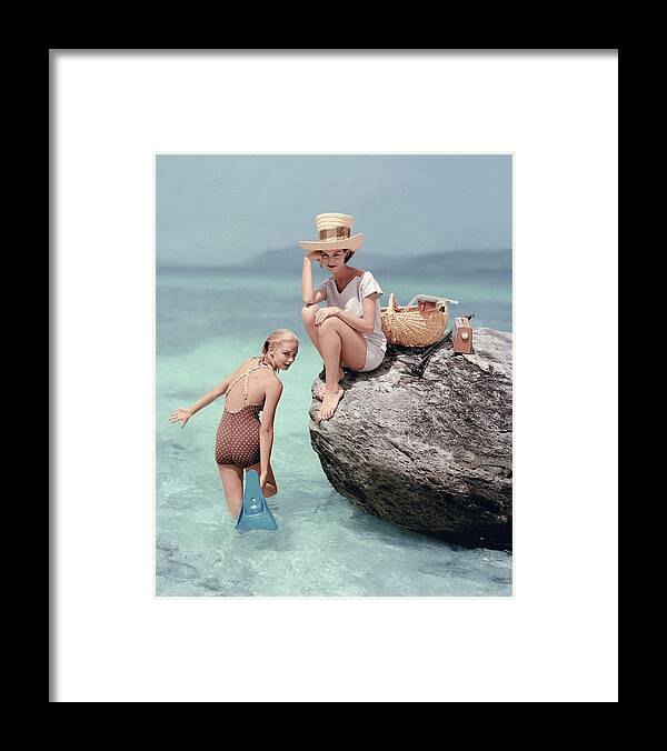 Fashion Framed Print featuring the photograph Models At A Beach by Richard Rutledge