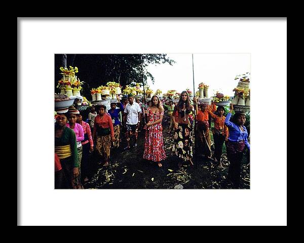 Fashion Framed Print featuring the photograph Models During Procession In Bali by Arnaud de Rosnay