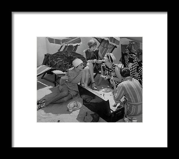 Accessories Framed Print featuring the photograph Models Having A Picnic by Edward Steichen