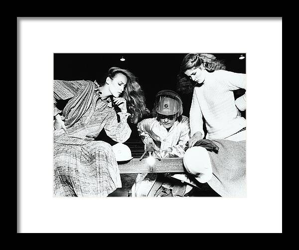 Accessories Framed Print featuring the photograph Models Sitting By A Welder by Albert Watson