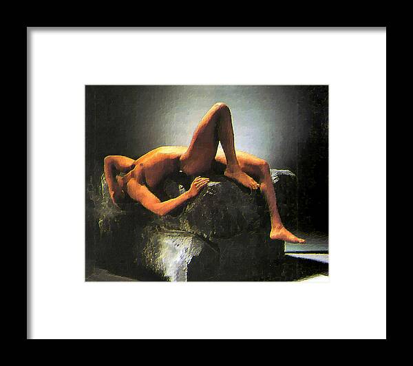 Original Framed Print featuring the painting Modern Prometheus  by Troy Caperton