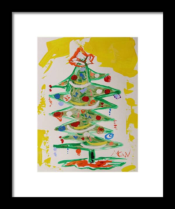 Modern Star Framed Print featuring the painting Modern Star- Modern Tree by Mary Carol Williams