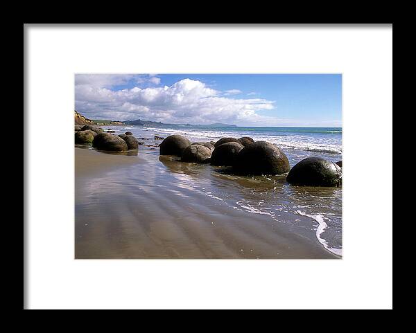 Moeraki Boulders Framed Print featuring the photograph Moeraki Boulders by Zephyr/science Photo Library