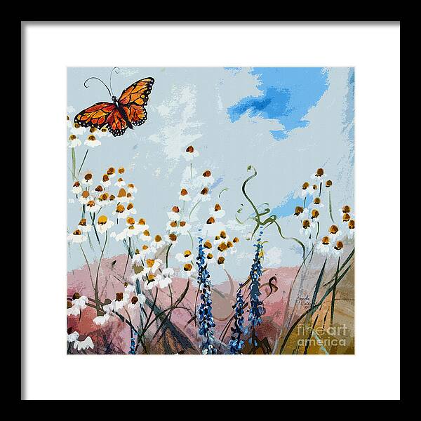 Monarch Framed Print featuring the painting Monarch Butterfly Modern Art by Ginette Callaway