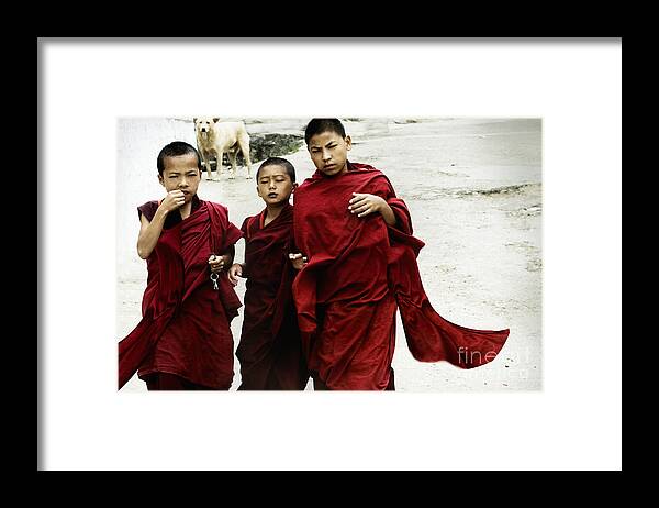 Asia Framed Print featuring the digital art Monastery leave by Angelika Drake