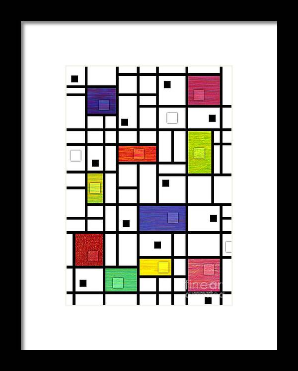Mondrian Framed Print featuring the painting Mondrian-Like Variation by David K Small