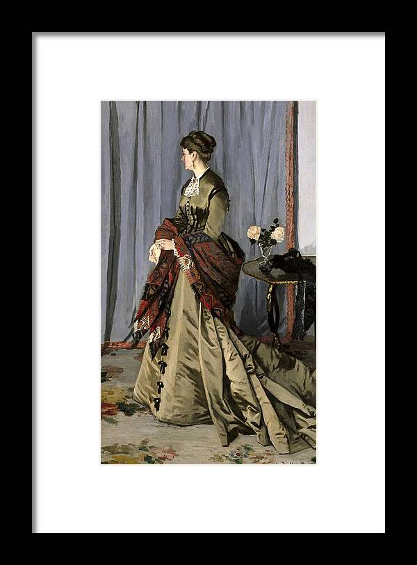 Vertical Framed Print featuring the photograph Monet, Claude 1840-1926. Madame Louis by Everett