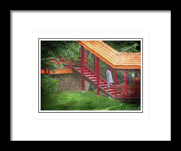 Chuang Yen Monastery Framed Print featuring the photograph Monk Ver - 1 by Larry Mulvehill