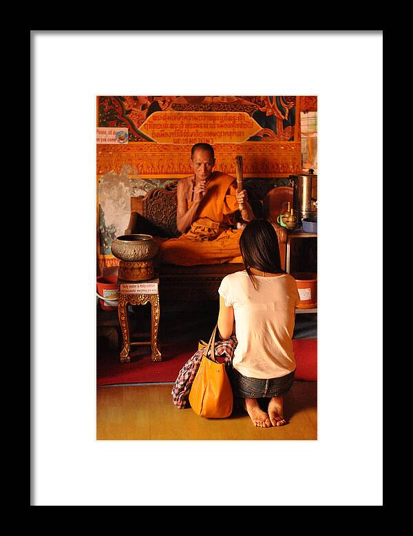 Documentary Framed Print featuring the photograph Monk's Blessing by Rick Saint