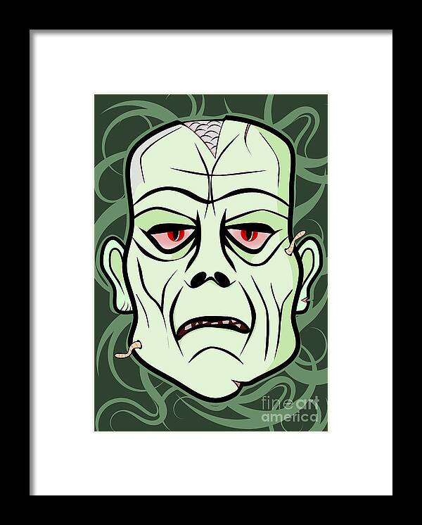 Monster Framed Print featuring the digital art Monster head by Martin Capek