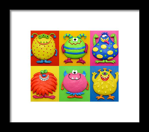 Monsters Framed Print featuring the painting Monsters by Amy Vangsgard