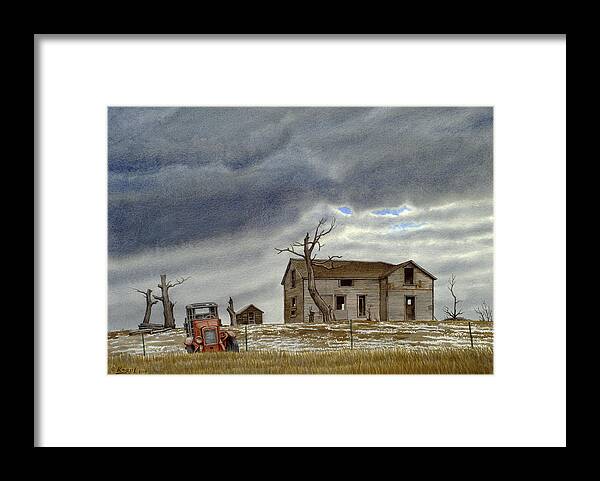 Abandoned House Framed Print featuring the painting Montana Abandoned Homestead by Paul Krapf