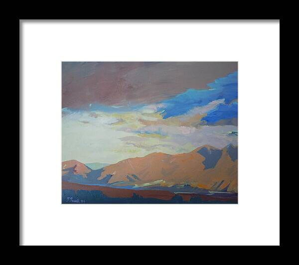 Landscape Framed Print featuring the painting Montana Storm by Francine Frank