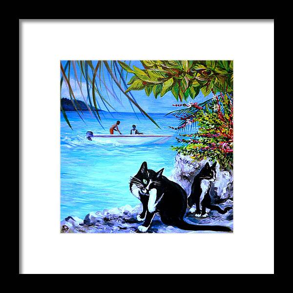 Travel. Tropical Art Framed Print featuring the painting Montego Bay. Part One by Anna Duyunova