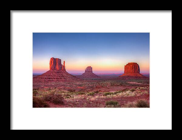 Heritage And Science Park Framed Print featuring the photograph Monument Valley Glow by Basic Elements Photography