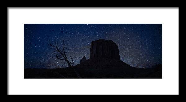 Monument Framed Print featuring the photograph Monument Valley Starlight by Steve Gadomski