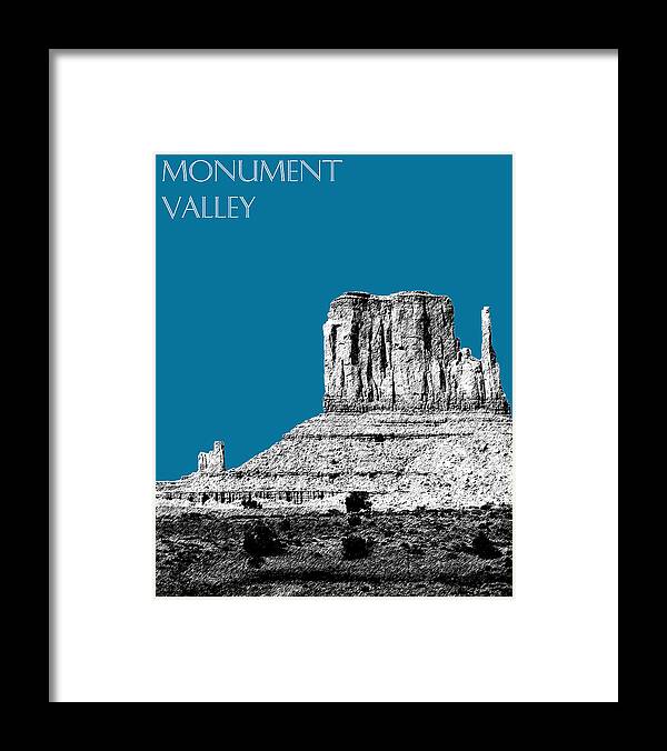 Pen And Ink Framed Print featuring the digital art Monument Valley - Steel by DB Artist