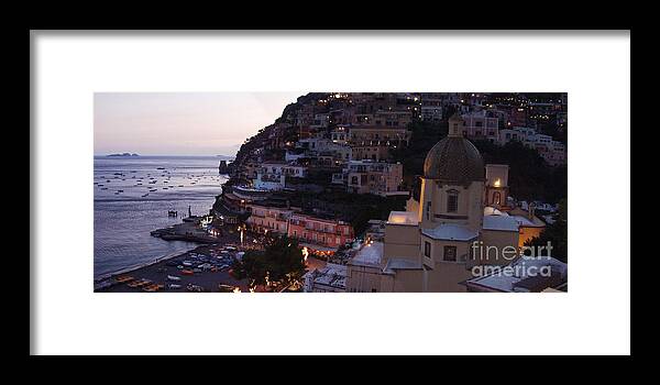 Italy Framed Print featuring the photograph Moon Light Over Positano by Randy Sprout