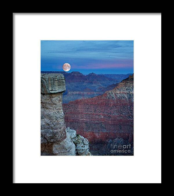 Moon Rise Grand Canyon Framed Print featuring the photograph Moon Rise Grand Canyon by Patrick Witz