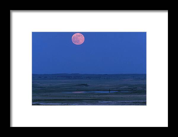 America Framed Print featuring the photograph Moon Rise Over An Open Field, South by Peter Essick