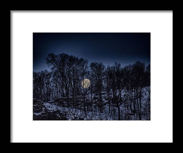 Full Moon Setting Framed Print featuring the photograph Moon set by Alan Goldberg