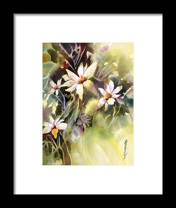 Flowers Framed Print featuring the painting Moonglow by Rae Andrews