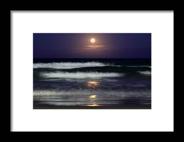 Moonlight Beach - Ann Van Breemen Framed Print featuring the photograph Moonlight Beach by Ann Van Breemen