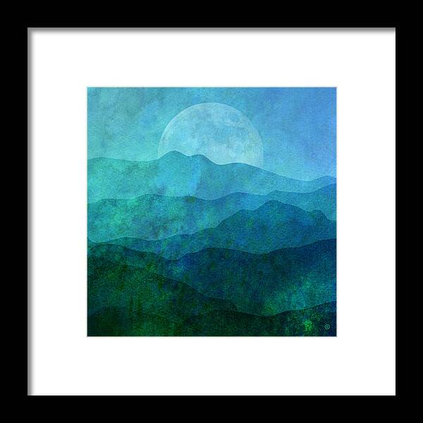 Gary Grayson Framed Print featuring the digital art Moonlight Hills by Gary Grayson