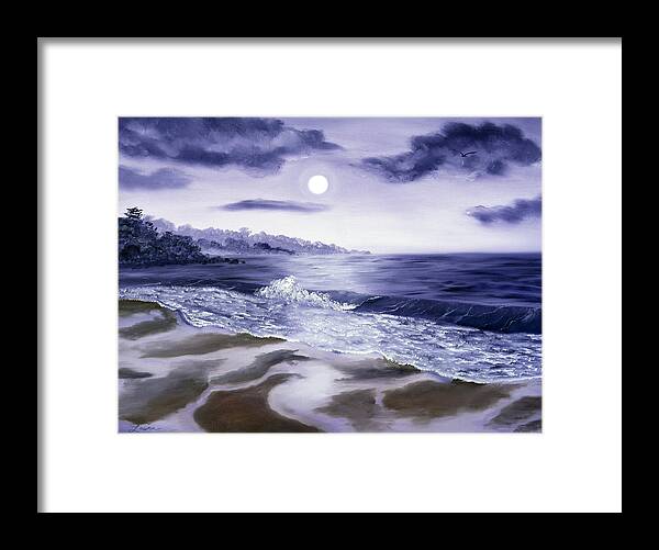 California Framed Print featuring the painting Moonlight Sonata over Carmel by Laura Iverson