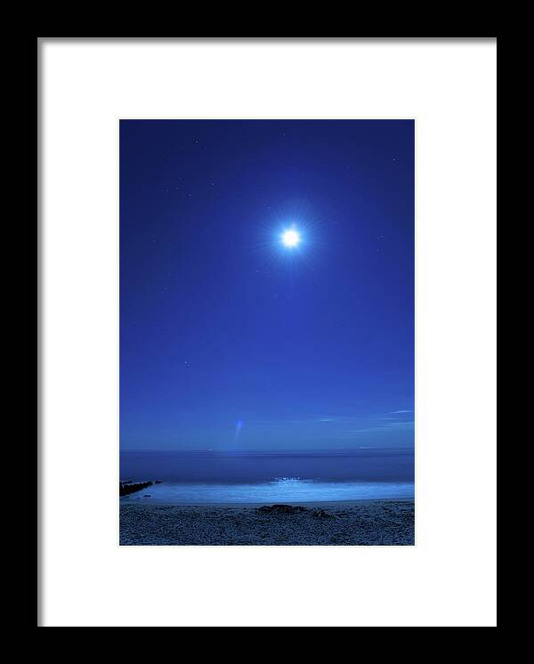 Scenics Framed Print featuring the photograph Moonlight View Of Sandy Beach by Driendl Group